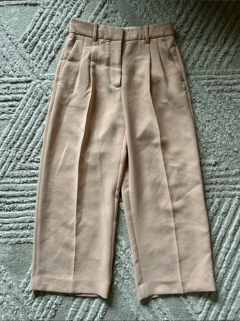 Wilfred High-Waist Pleated Cropped Trousers - Blush